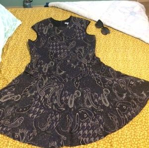 A-line dark navy blue sleeveless dress